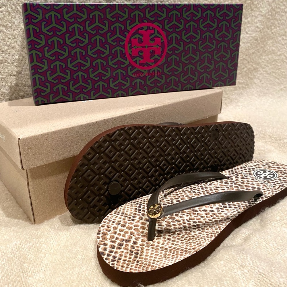 Tory Burch Coconut Boa Thin Flip Flops